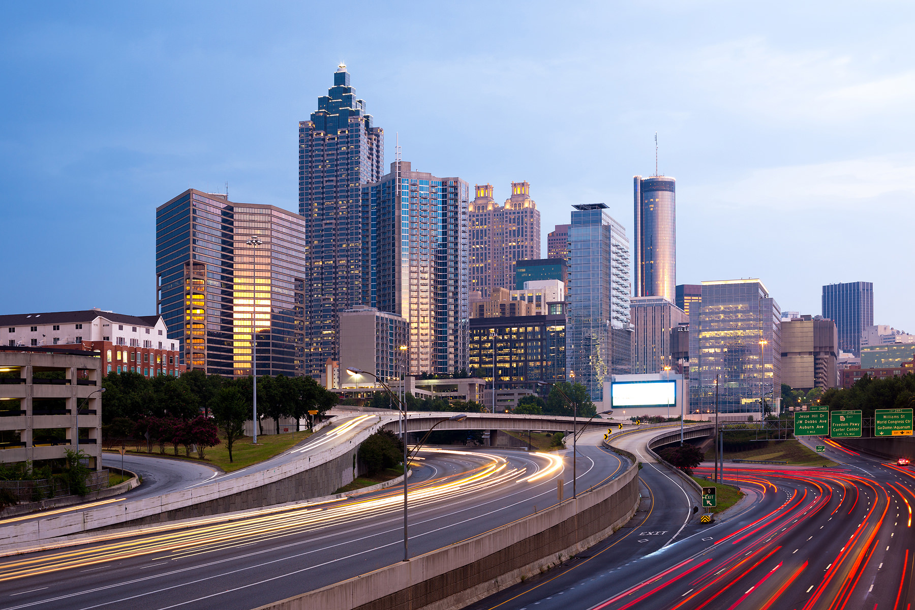 Atlanta skyline aerial view