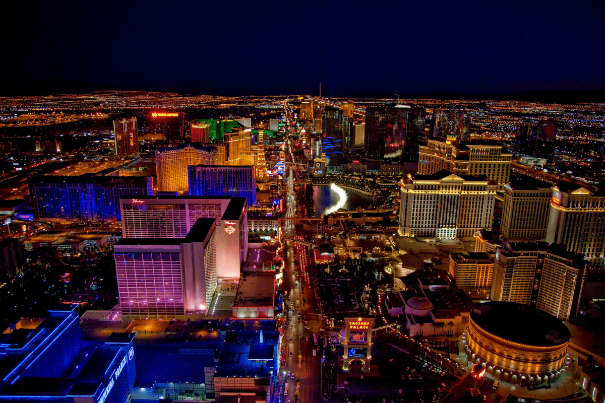 Las Vegas skyline aerial view