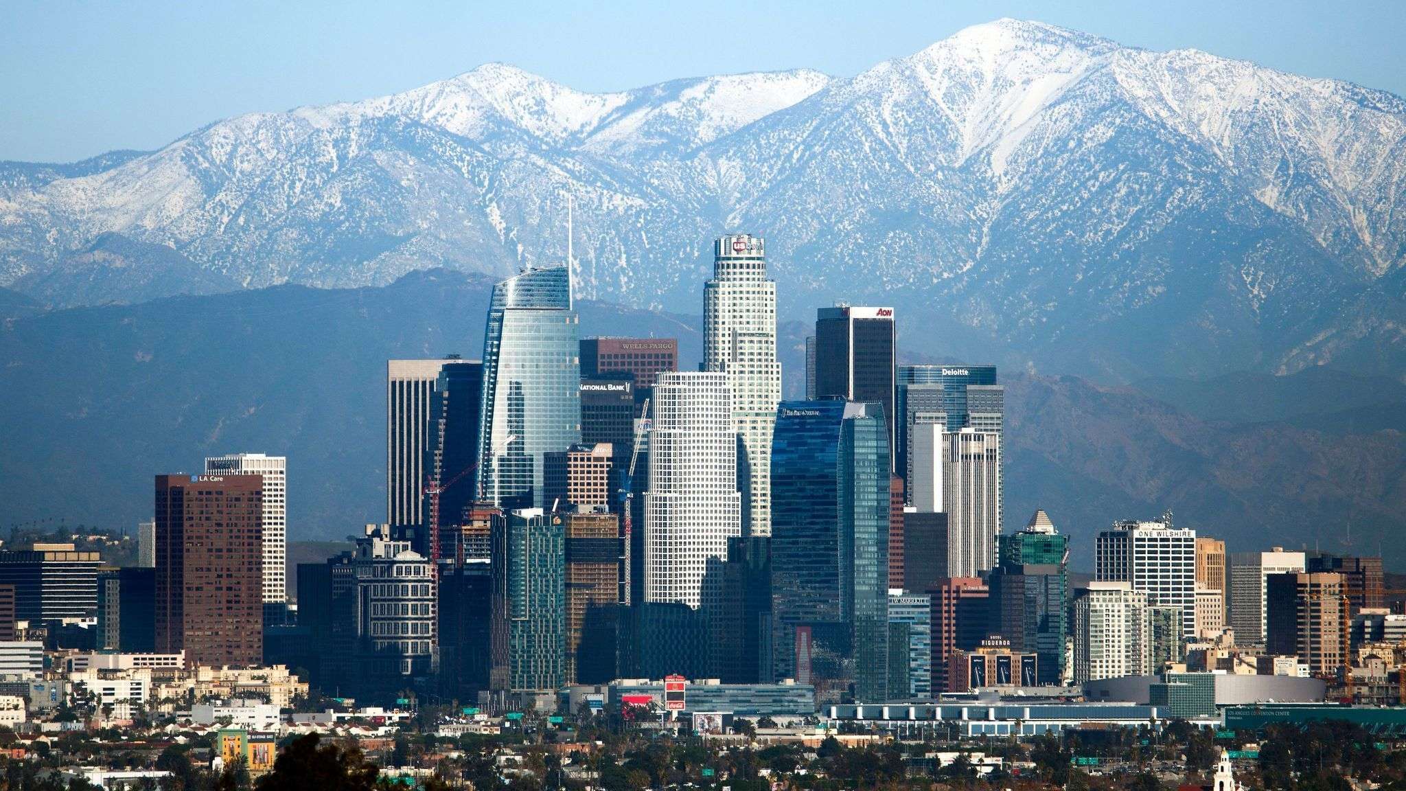 Los Angeles skyline aerial view