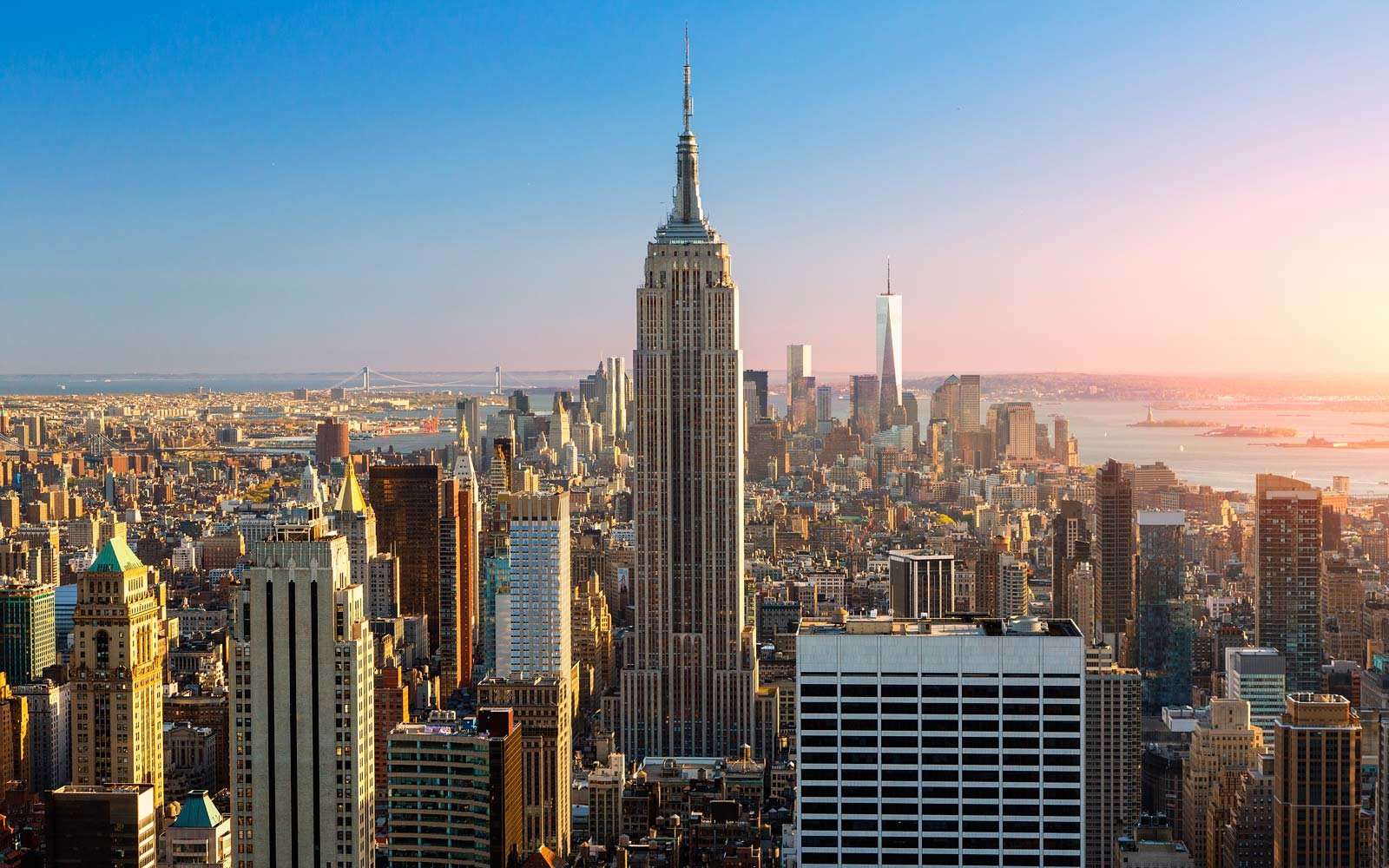 New York skyline aerial view