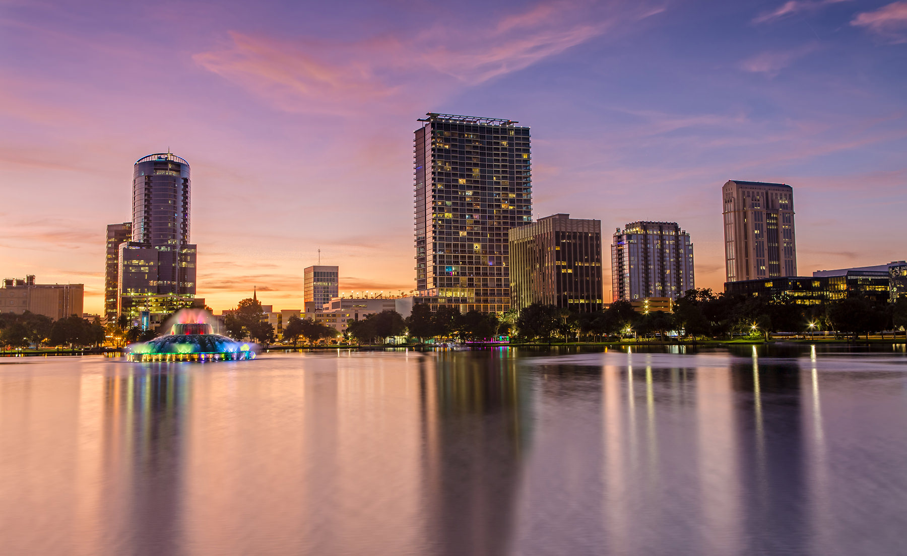 Orlando skyline aerial view