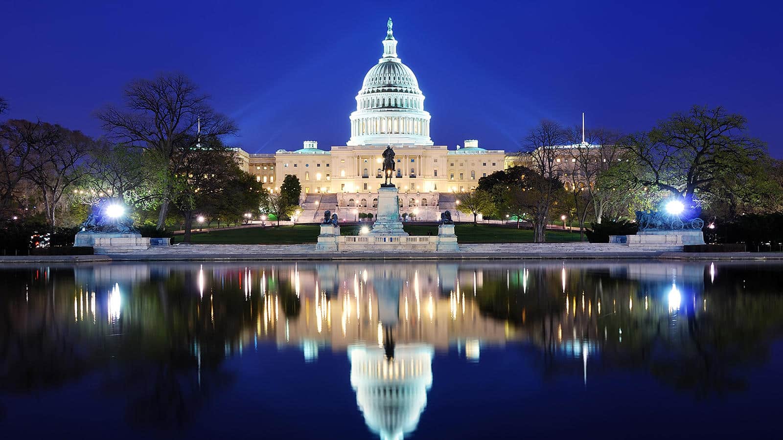 Washington DC skyline aerial view