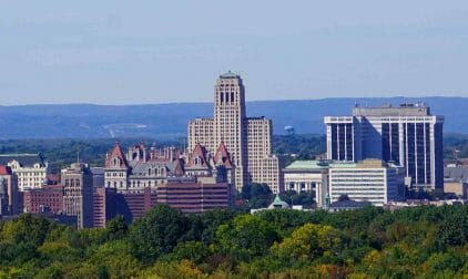 Albany Skyline During Summer | Stratos Jet Charters, Inc.