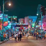 Downtown Memphis Neon Lights in Square | Stratos Jet Charters, Inc.