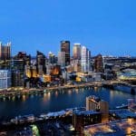Pittsburgh, PA at Night | Stratos Jet Charters, Inc.