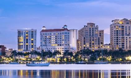 West Palm Beach Beach During Sunset | Stratos Jet Charters, Inc.