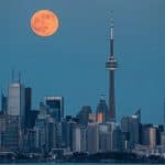 Full Moon over Toronto Skyline | Stratos Jet Charters, Inc.