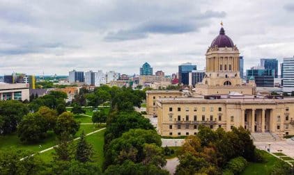 Legislature in Winnipeg, Manitoba, Canada.