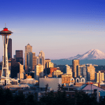 Seattle during Sunrise | Stratos Jet Charters, Inc.