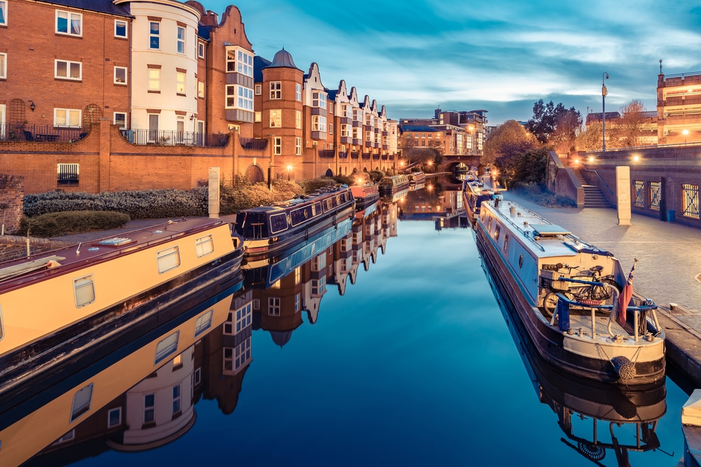 The Birmingham Canals at dusk.