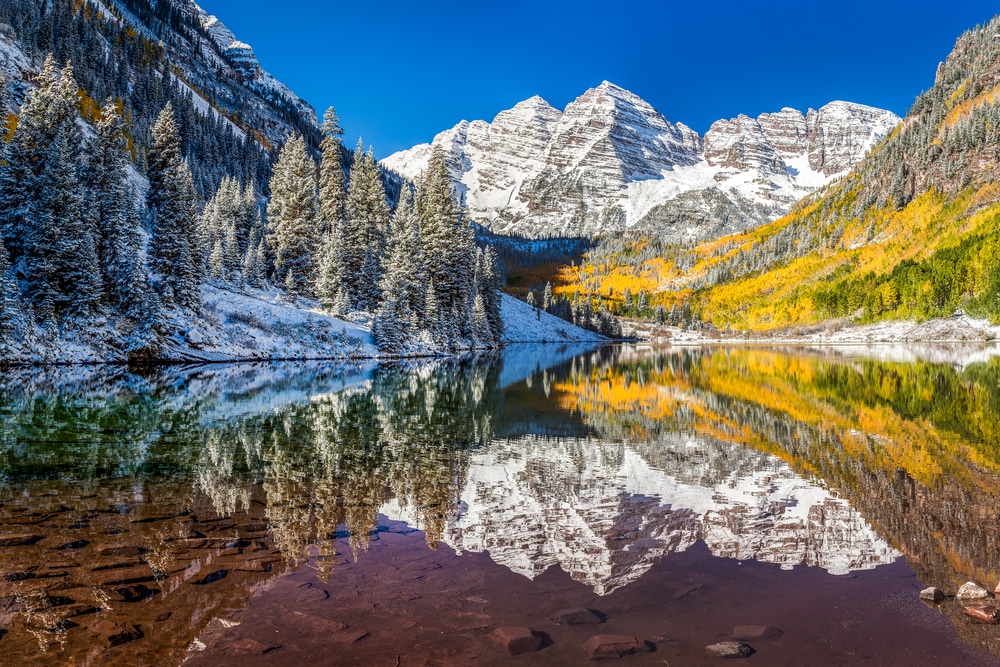 Winter and fall foliage in Aspen