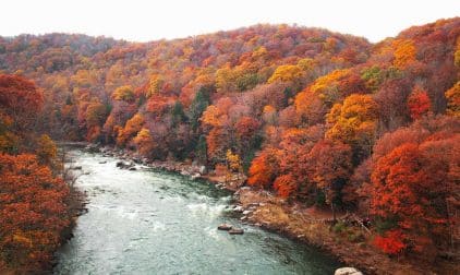 River During Fall in West Mifflin, PA | Stratos Jet Charters, Inc.
