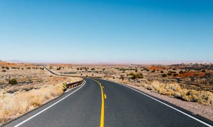 Road in Flagstaff, Arizona Desert | Stratos Jet Charters, Inc.