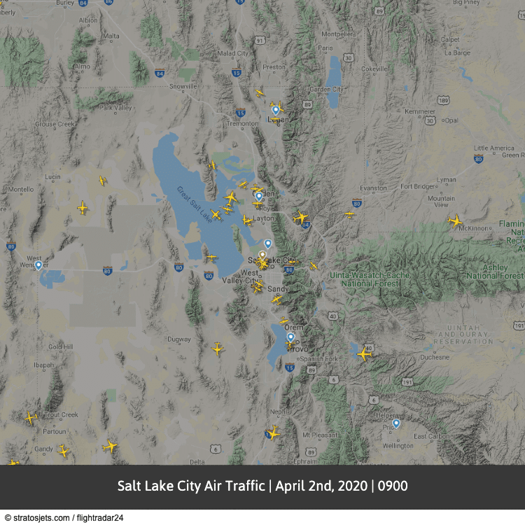 Salt Lake City Air Traffic April-min