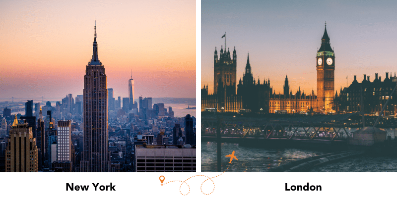 Image of New York and London