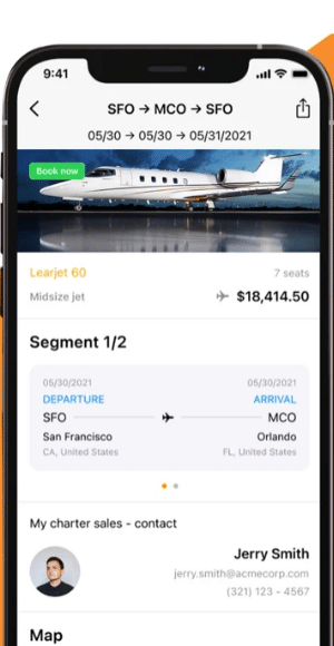picture of smart phone with flight booking app