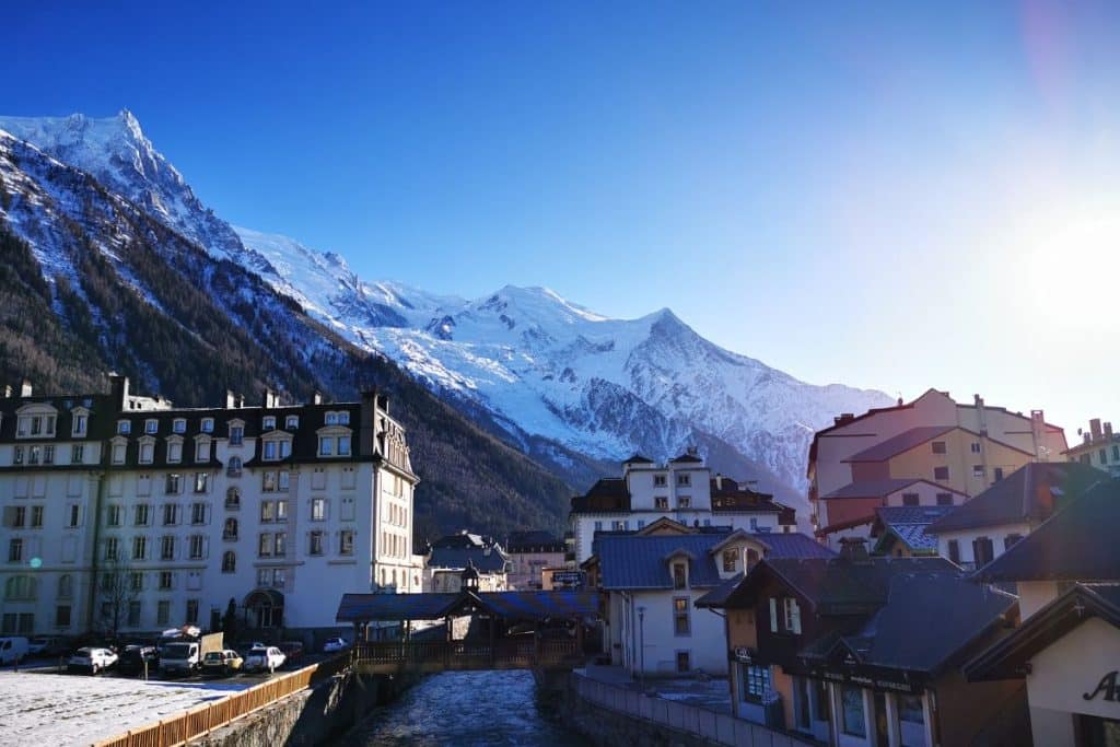 Chamonix Mont Blanc in the winter