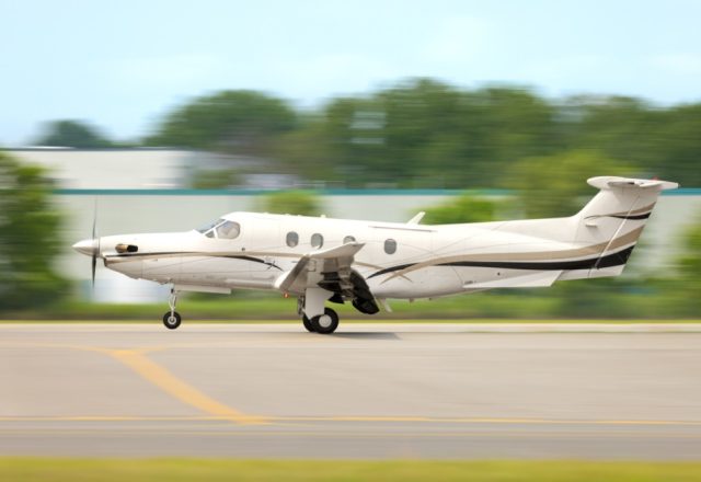 A private jet taking off