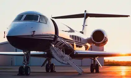 A private jet on the tarmac
