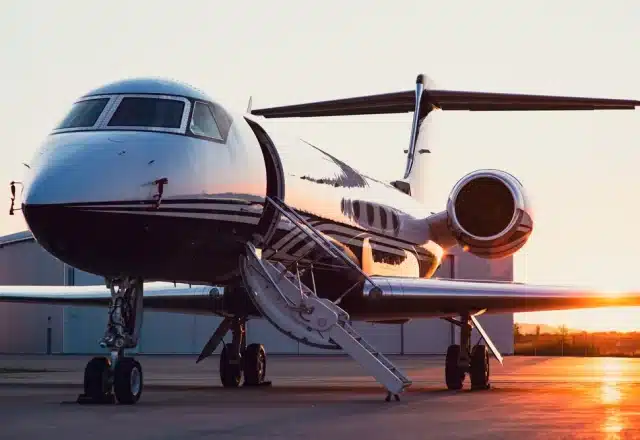 A private jet on the tarmac
