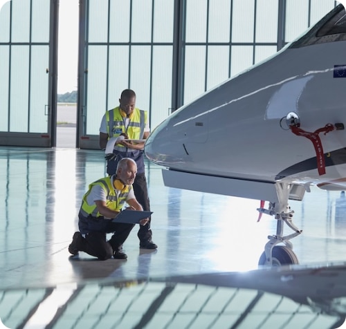 Private jet pre-flight inspection